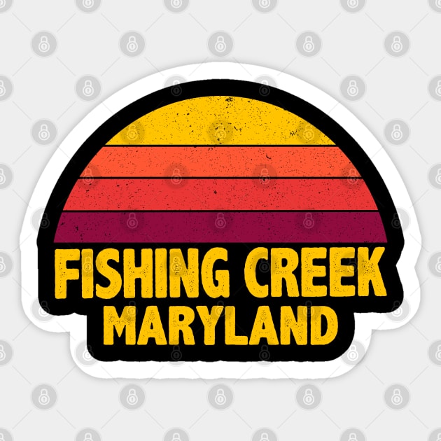 Vintage FISHING CREEK MARYLAND Sticker by ChadPill